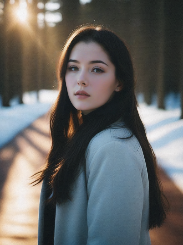 00450-2802535099-1girl, solo, photo, portrait, look at viewer, long hair, outdoor, snow,  realistic,  ray tracing, depth of field,_ _lora_newsdxl.png